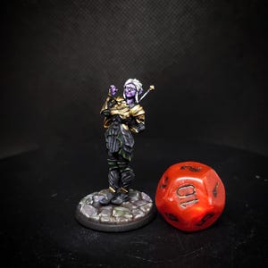 Painted Baldur&#39;s Gate 3 Minthara Miniature 32mm Dungeons and Dragons Drow Paladin TTRPG Character