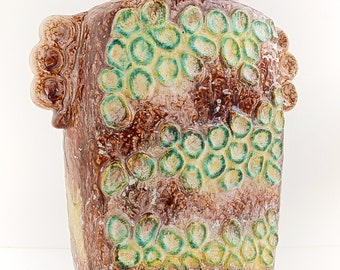 West Germany Fat Lava Domino Decor Ceramic Vase by Dümler