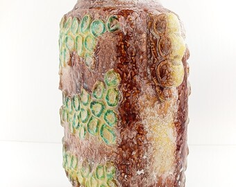 West Germany Fat Lava Domino Decor Ceramic Vase by Dümler