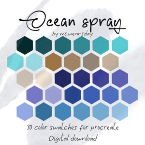 Ocean blue Procreate Color Palette colors DIGITAL instant download procreate tool