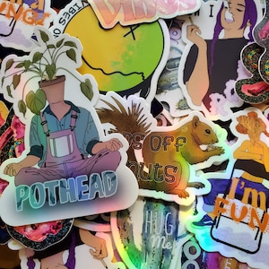 Mystery Sticker Pack: 3 Waterproof Vinyl Stickers, Original Art