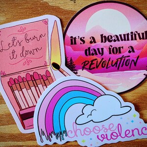 Activist Sticker Set | 3 ProtestTheme Stickers | Free Shipping on all Stickers | Made from Original Artwork