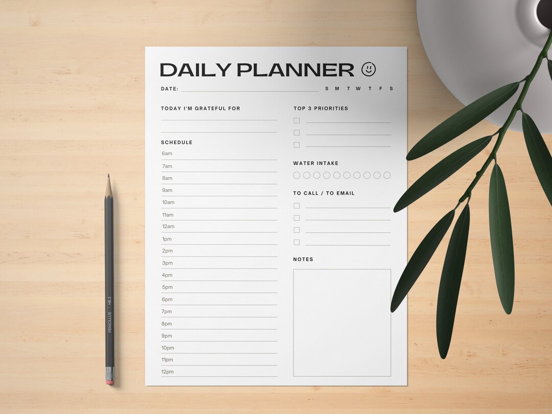 Daily Planner Smile Printable to Do List | Minimalist | Undated Planner ...