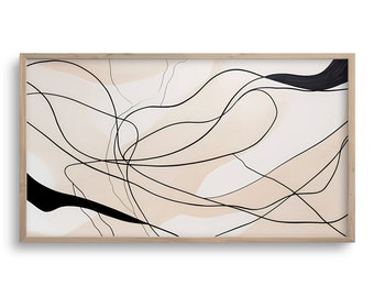 Neutral Samsung Frame TV Art, Estética ligera para TV, Arte neutral, Dibujo lineal minimalista, Descarga de TV digital
