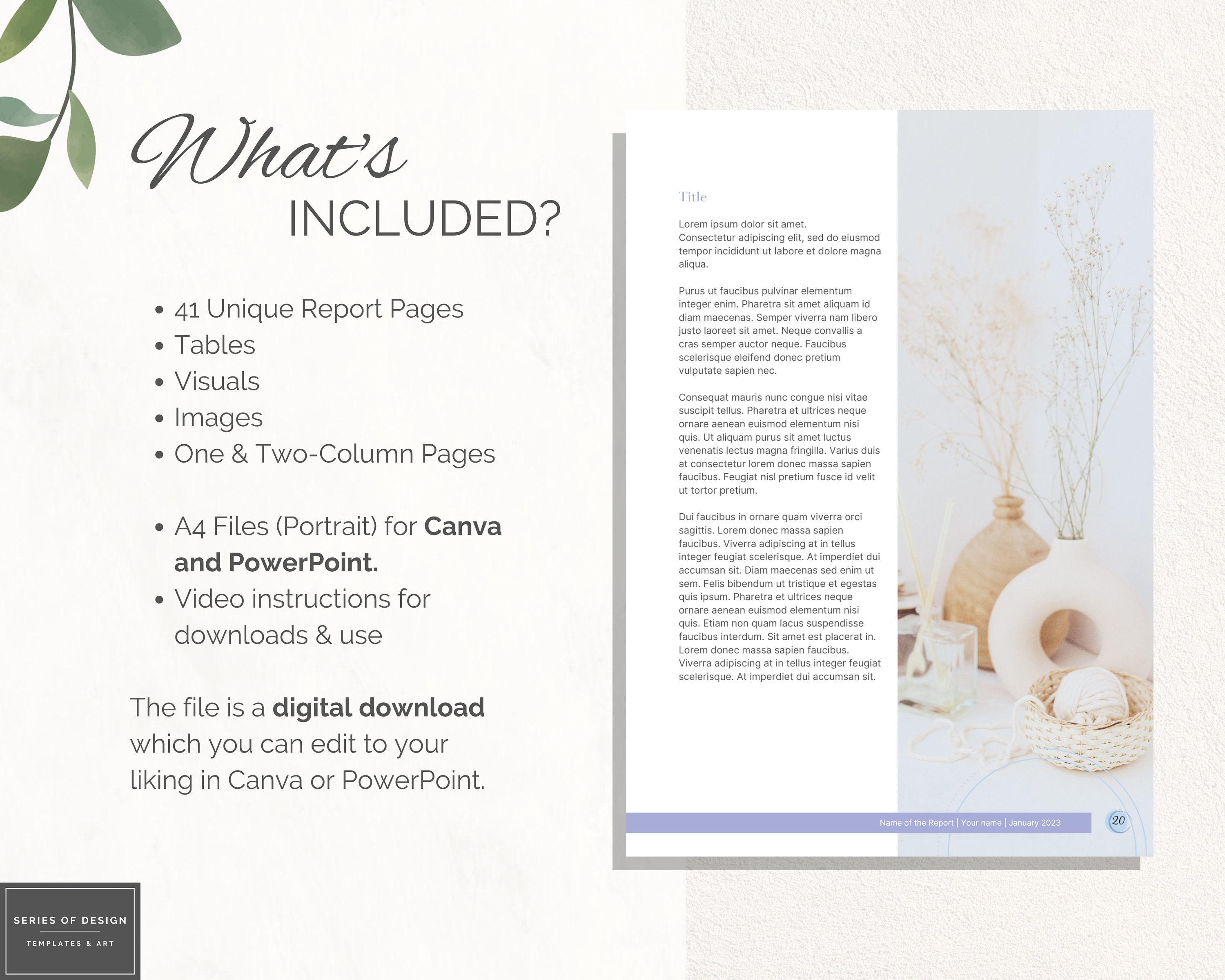 Professional Report Template - Editable Report With Visuals and ...