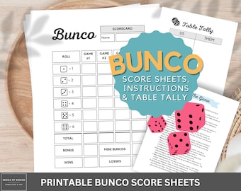 Afdrukbare Bunco-scorebladen: speelavondkaarten, telling en regels (pdf)