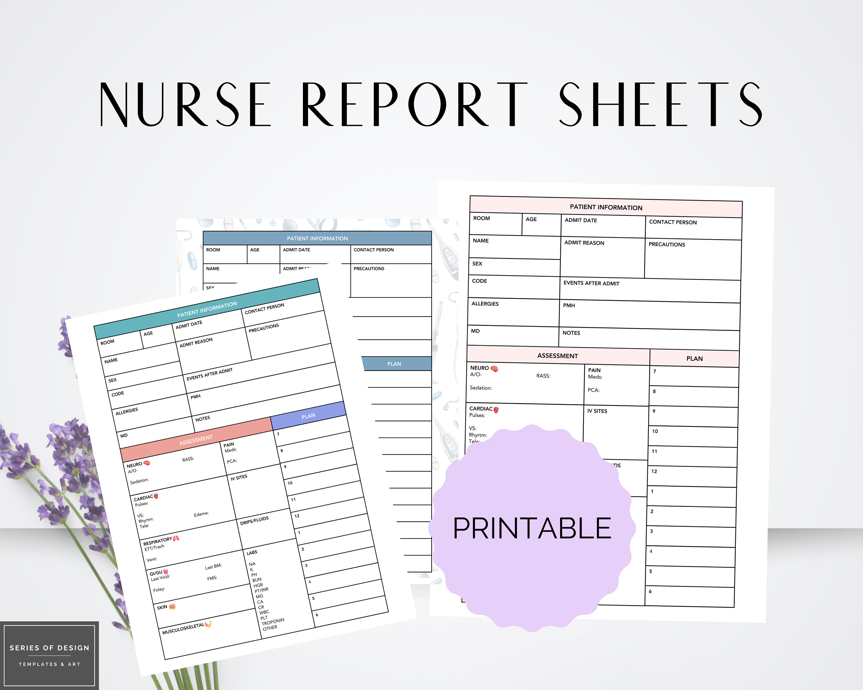Nursing Report Sheet Printable - Il Fullxfull.5002419627 93sl 