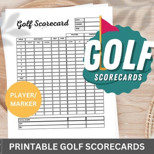 Carte de score de golf - Feuilles de score de golf imprimables PDF - 18 trous - Version joueur/marqueur