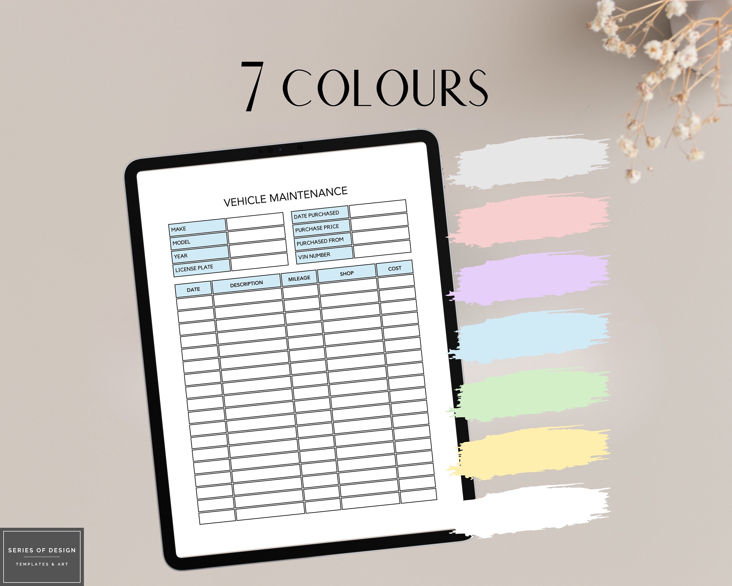 Printable Vehicle Maintenance Log Book – Service Tracker (US Letter, A4 ...
