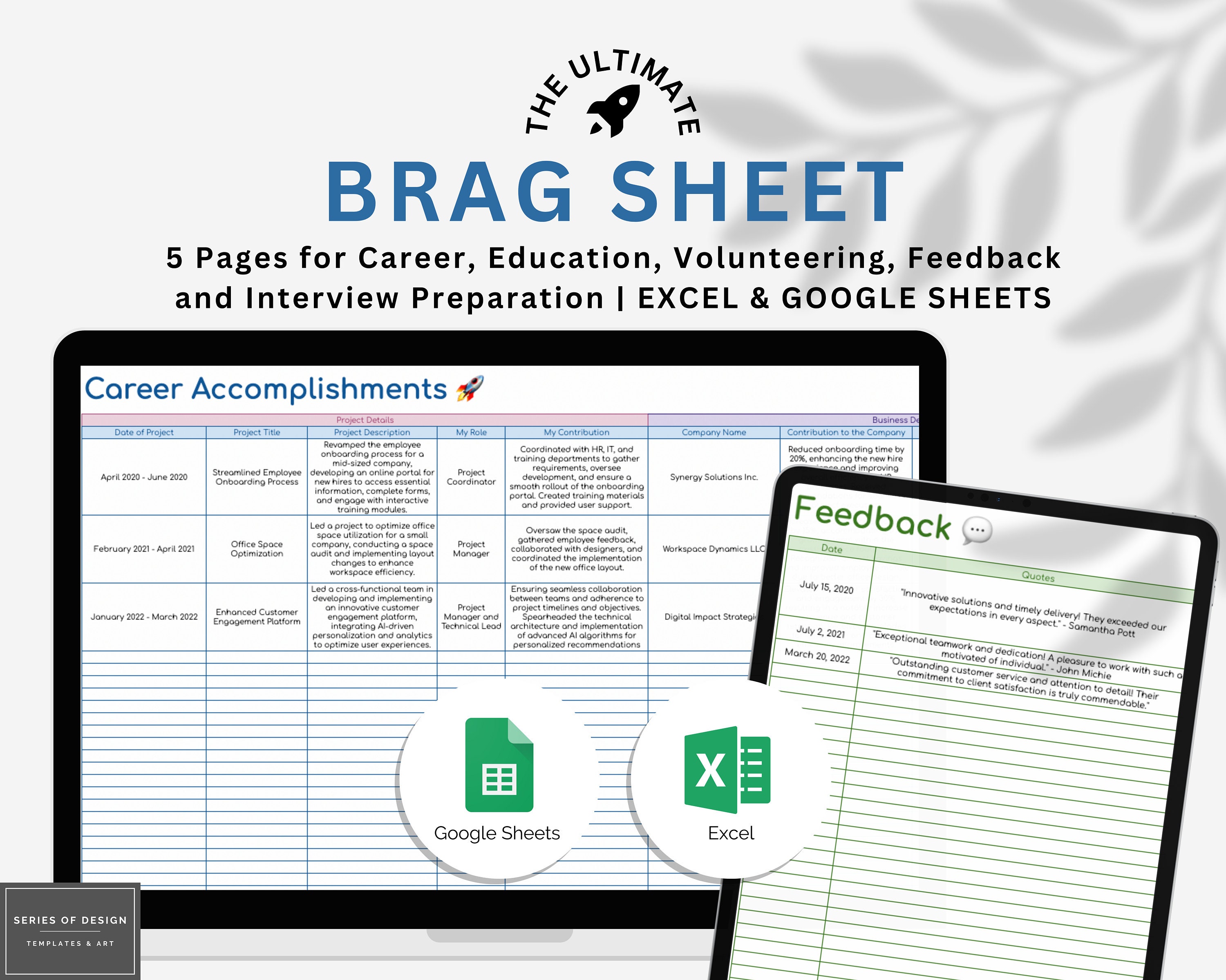 Brag Sheet Spreadsheet Google Sheets Excel Accomplishment Tracker Education  Career Brag Tracker Brag Book Template Development 