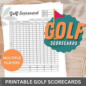 Carte de score de golf PDF - Feuilles de score de golf imprimables - 18 trous - Plusieurs joueurs