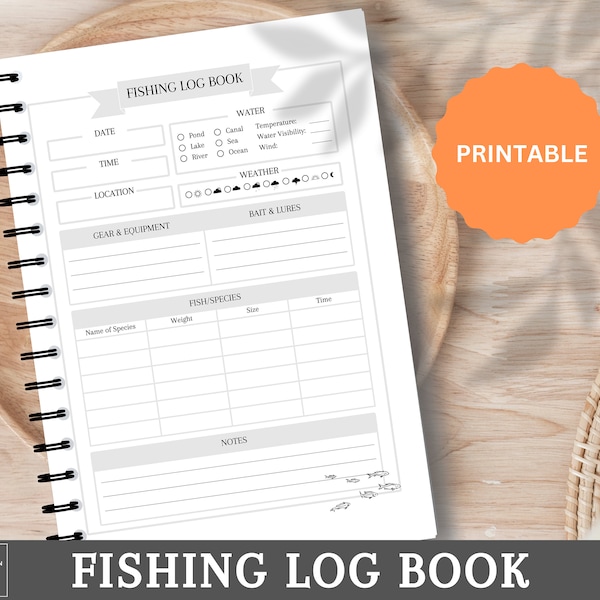 Fishing Log Book Printable - Fishing Journal for Anglers