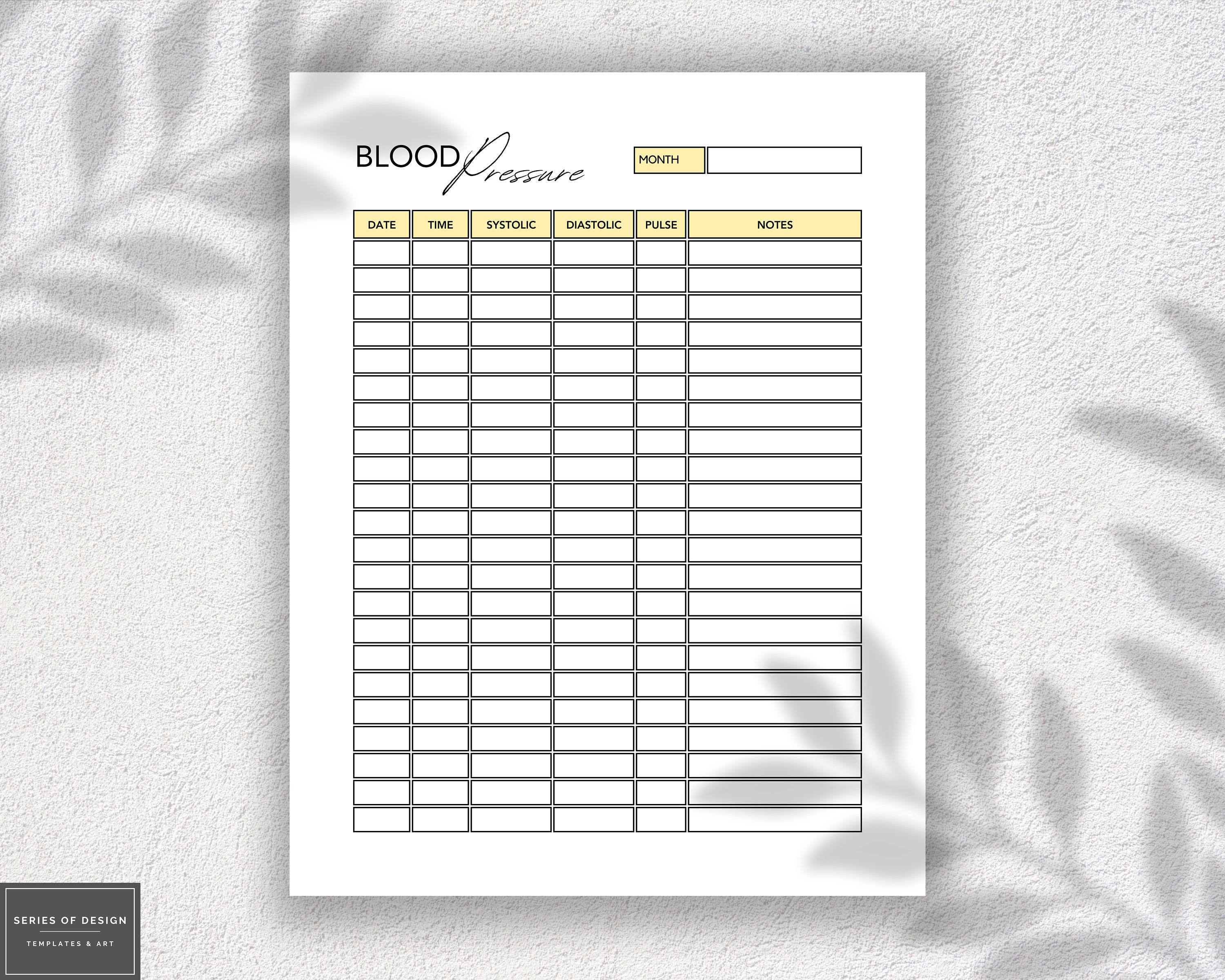 Printable Blood Pressure Tracker – Heart Rate Log (PDF & PNG) - Etsy UK