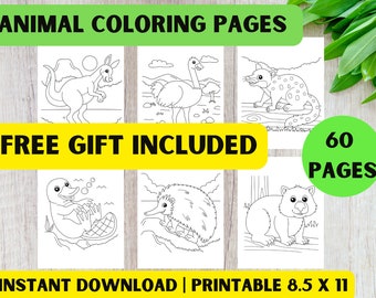 PRINTABLE Animal Coloring Pages - Kids Birthday Party, Kids Games, Animal Party Games, Homeschool Printable, School, Teacher, Baby Shower