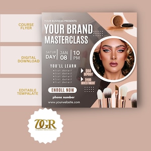 DIY Course Flyer | Canva Template | Editable Canva Flyer | Masterclass Flyer Template | Training Course Flyer Template | Online Class Ad
