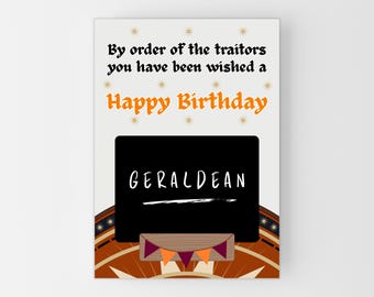 Traitor Birthday Card, Personalised Funny Birthday Card for Fans of The Traitors TV Show - Custom Name Birthday Traitor Card for Friend