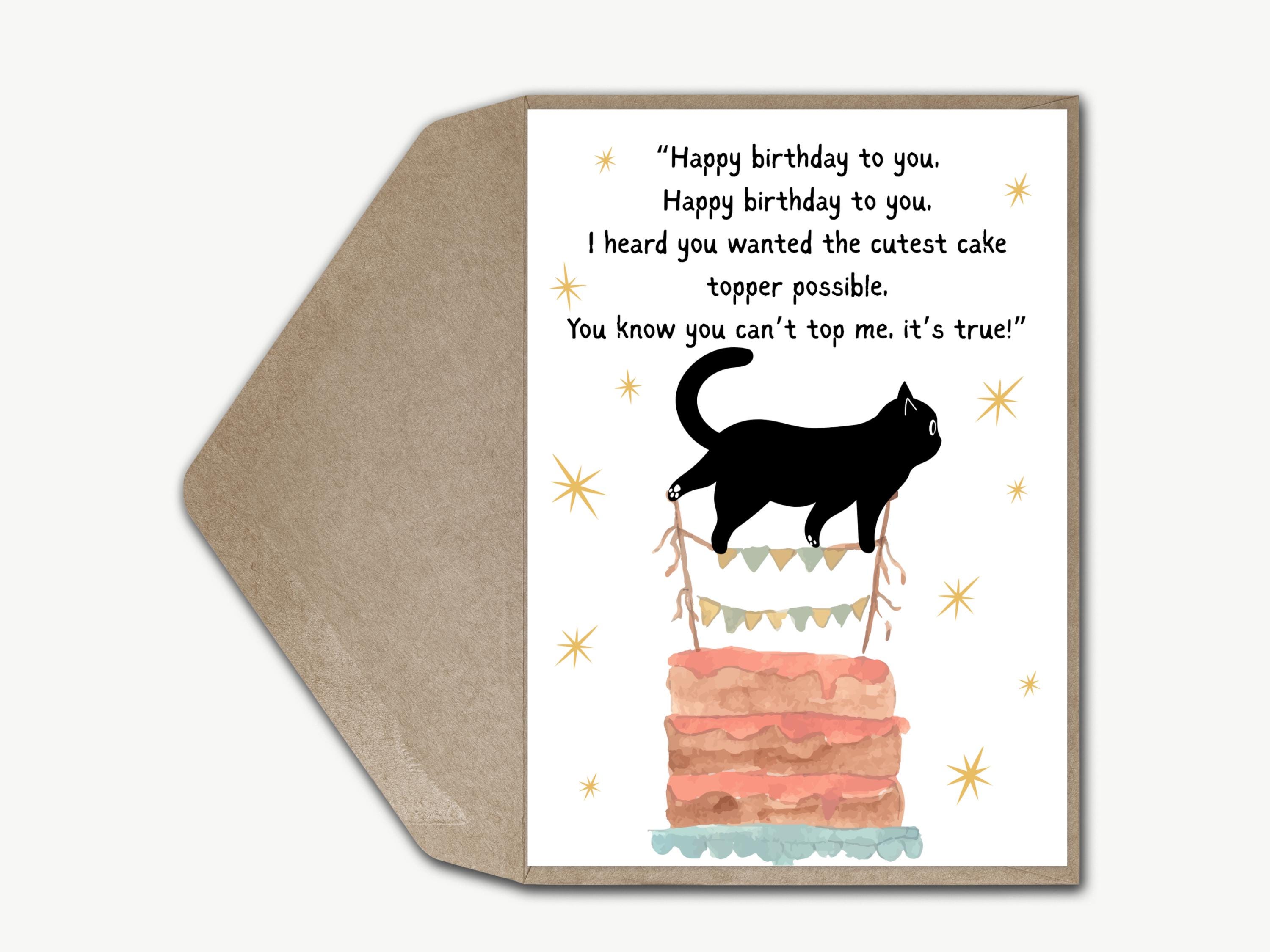Cat Birthday Card for Her Funny Birthday Card Cute Black Cat Mum ...