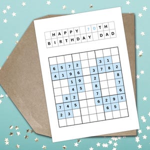 Dad Sudoku Geburtstagskarte 70er Geburtstagskarte Dad Sudoku Puzzle Karte 70er Jahre Geburtstagskarte Dad Sudoku Puzzle Karte 70er Jahre Karte 70er Jahre