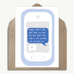 Papà scherzo testo messaggio divertente biglietto per la festa del papà, biglietto umoristico per scherzi sul papà, biglietto telefonico divertente, papà Blunt Ok risposta biglietto personalizzato 5 x 7"