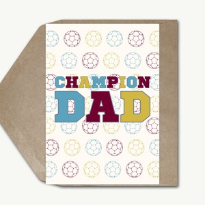 Biglietto di auguri personalizzato Campione papà Divertente biglietto per la festa del papà Divertente gioco di parole sullo sport Calcio Barzelletta papà Migliore biglietto di compleanno per papà Divertente 300 gsm 5x7"