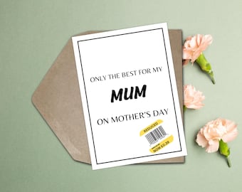 Funny Mothers Day Card Funny Reduced Sticker Rude Mothers Day Card Mom Greeting Card Inappropriate Mothers Day Card Mum Mothers Day Mum Card