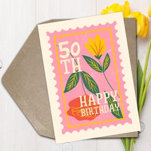 Bloemen 50e verjaardagskaart dochter 50e verjaardagskaart moeder 50e verjaardagskaart zus 50e verjaardagskaart voor vrouwen 50e verjaardagskaart 50e verjaardagskaart
