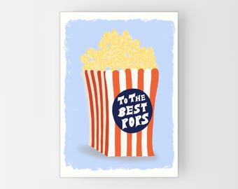 Funny Father's Day Card for Dad or Grandad: To The Best Pops - Pun Joke Card for Popcorn Loving Dad, Personalise Message, Choose Size A6-A4