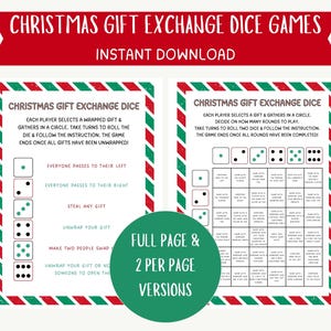 Weihnachtsgeschenk Umtausch Würfelspiel Weihnachtswürfel Spiel Weihnachtsgeschenk Umtauschspiel Weißer Elefant Umtauschspiel Weihnachtspass Das Geschenkspiel