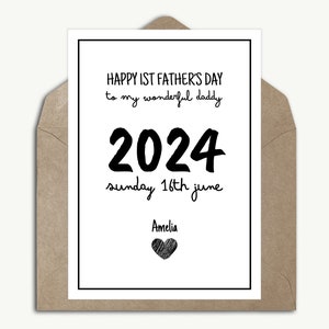 Personalisierte erste Vatertagskarte Tochter Andenken Geschenk Glückliche 1. Vatertagskarte Sohn Wunderbarer Papa Benutzerdefinierter Name Grußkarte Baby