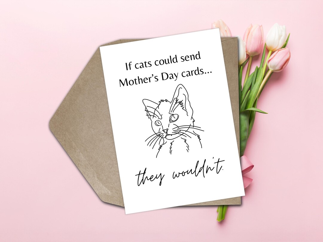 Funny Mothers Day Card Funny Cat Mothers Day Card Cat Mom Mothers Day ...