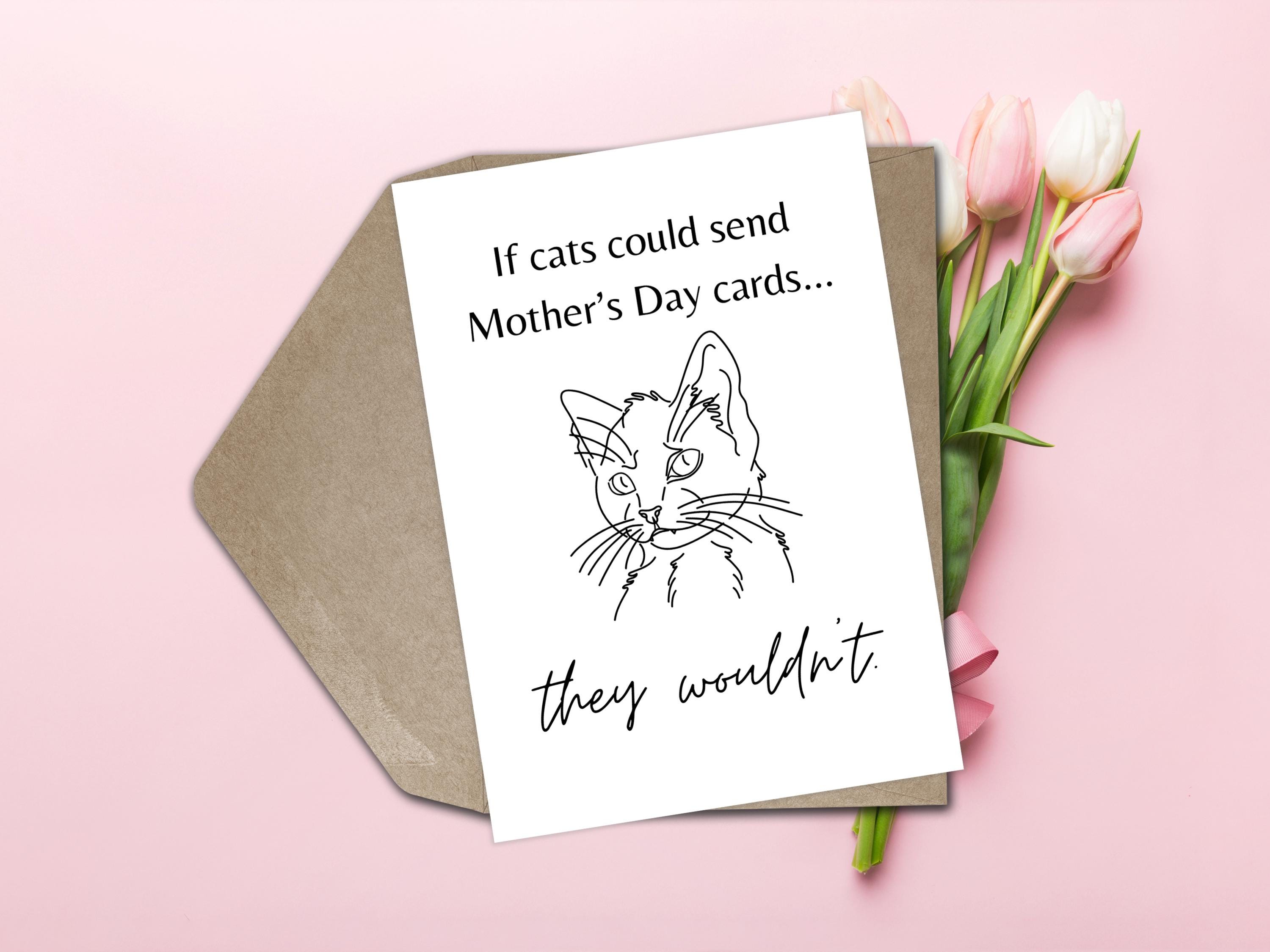 Funny Mothers Day Card Funny Cat Mothers Day Card Cat Mom Mothers Day ...