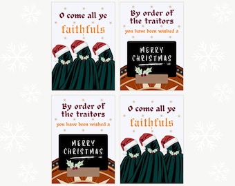 Traitor Christmas Cards Pack, Funny Christmas Cards for Fans of The Traitors TV Show - O Come All Ye Faithfuls Joke Xmas Cards for Friend