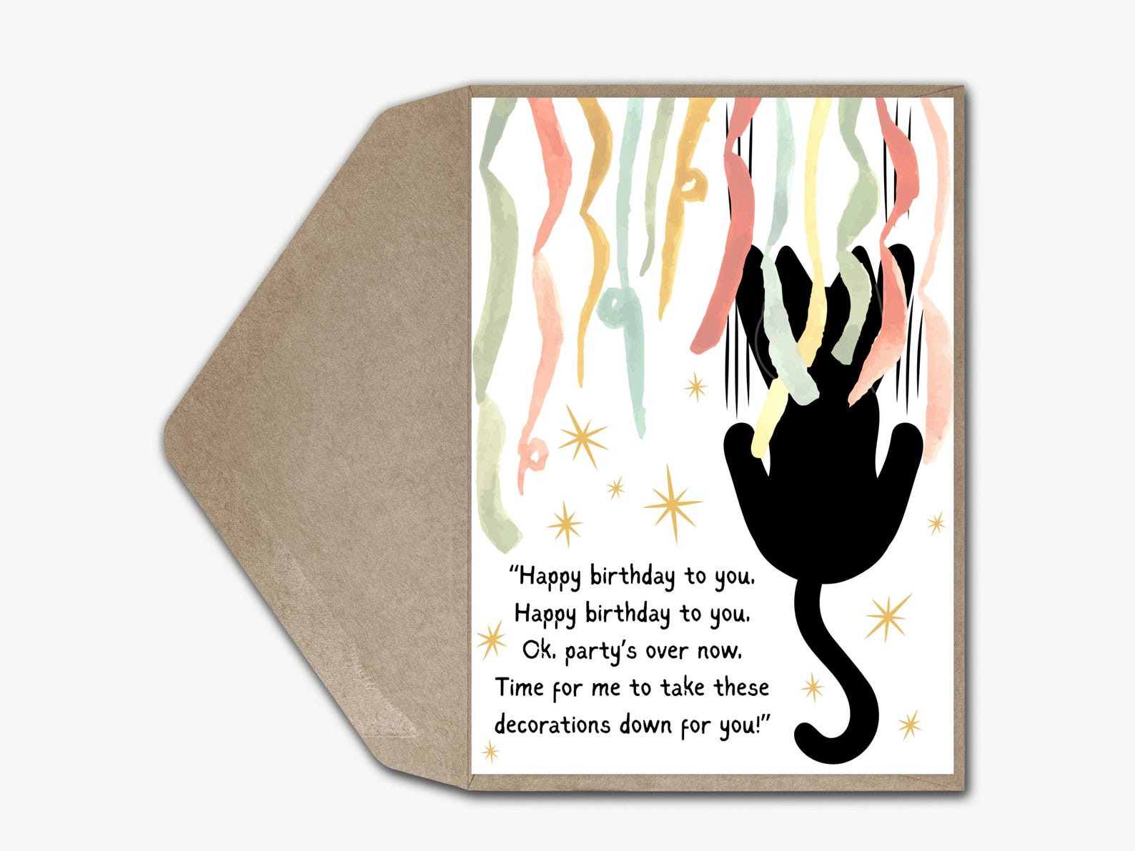 Black Cat Birthday Card Funny Birthday Card for Her Cute Cat Mum ...