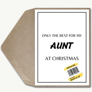 Gepersonaliseerde grappige kerstkaart tante, gereduceerde sticker sticker alleen grap beste grap kerstkaart moderne kerst gekke kerstkaart tante