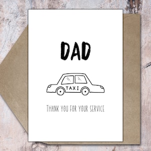 Papa Taxi Lustige Vatertagskarte, Danke für Deinen Dienst Vatertag Lustige Grußkarte Papa Witz Geburtstagskarte personalisiert 300gsm 5x7"