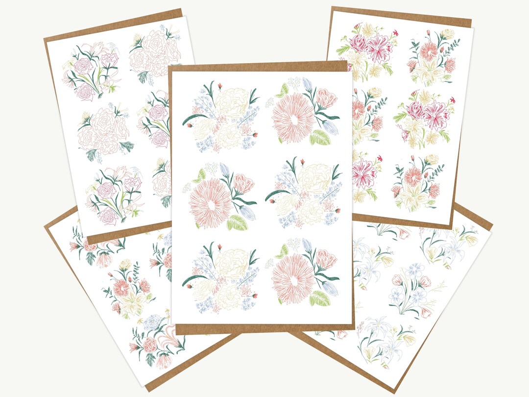Wildflower Botanical Print Illustrated Floral Art Greeting Card ...