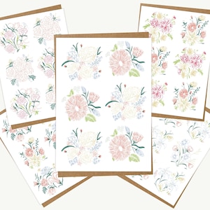 Wildblumen Botanischer Druck Illustrierte Blumenkunst Grußkarte Multipack 5-100 Jeden Anlass Danke Geburtstag Gardner Notecard Schreibset