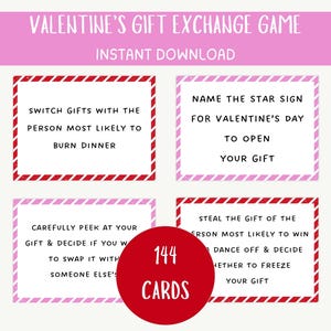 Juego de San Valentín Juego de intercambio de regalos de San Valentín Juego de Galentines para adultos Juego del día de Galentines Juego de intercambio de regalos de elefante blanco Divertido
