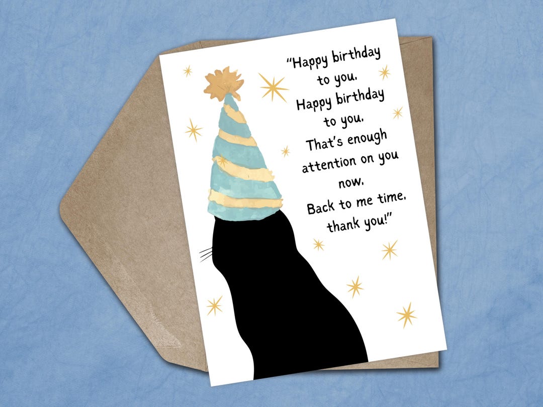 Funny Birthday Card Black Cat Mum Birthday Card for Her Cute Cat ...