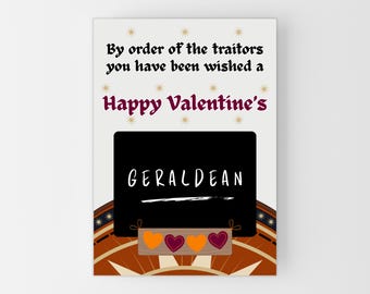Traitor Valentine Card, Funny Valentine's Day Card, Traitor Card Valentine, Personalised The Traitors TV Show Valentine Day Card Custom Name
