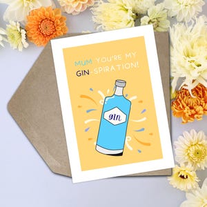 Gin Mothers Day Card Divertente Mothers Day Card Gin Pun Biglietto di auguri Divertente Alcohol Mothers Day Card Ispirazione per la mamma Festa della mamma Biglietto divertente per la mamma