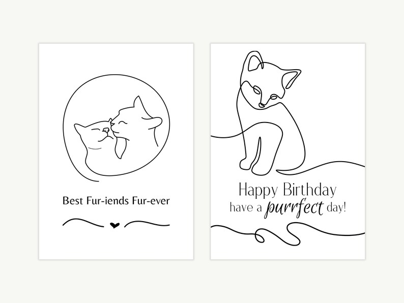 Printable Funny Cat Birthday Cards Pack of 12, Cat Mum Birthday Card ...
