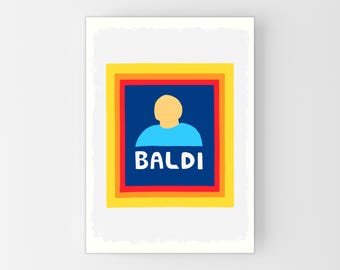 BALDI Father's Day Card, Funny Fathers Day Card Bald Dad or Grandad, Joke Rude Fathers Day Card, Bald Birthday Card Dad Joke Supermarket Pun