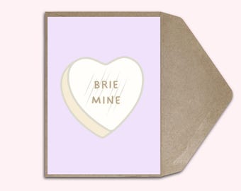 Funny Valentine Card Cheese Pun Brie Mine Valentine Card Wife Valentine Day Card Husband Valentine Greeting Card Valentine Day Greeting Card