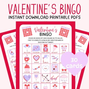 Valentinstag Bingo Kinder Valentinstag Bingo Karten Druckbare Valentinstag Bingo Spiel für Kinder Valentinstag Spiel Klassenzimmer Valentinstag Party Aktivität