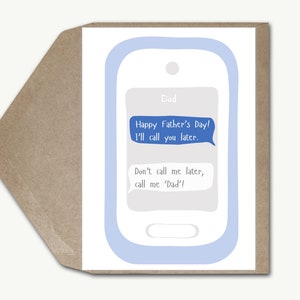 Papa Witz Text Nachricht Lustige Vatertagskarte, Humorvolle Papa Witze Karte, Lustige Telefon Nachricht Karte, Premium personalisierte Karte 300gsm 5x7 Zoll