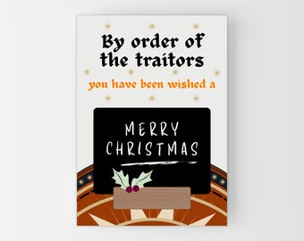 Traitor Christmas Card, Funny Christmas Card for Fans of The Traitors TV Show - Merry Christmas Card for Friend, Joke Xmas Card
