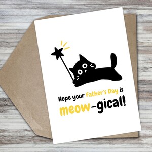 Schwarze Katze Vatertagskarte Katzenpapa Vatertagskarte Lustige Vatertagskarte Papa Witz Wortspiel Glückliche Vatertagskarte Einzigartige Katzenpapa Grußkarte