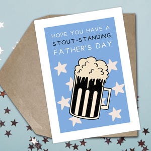 Lustige Vatertagskarte Glückliche Vatertagskarte Lustiges Wortspiel Bier Ale Stout Alkohol Scherzkarte Einzigartig für Papa Vatertag Lustige Grußkarte Papa