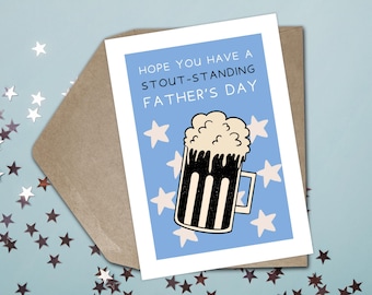 Funny Fathers Day Card Happy Fathers Day Card Funny Pun Beer Ale Stout Alcohol Joke Card Unique For Dad Fathers Day Funny Greeting Card Dad